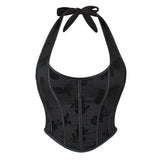 Women Summer Sexy Corset Crop Top Fashion Backless Crop Wrapped Elegant Tank Top