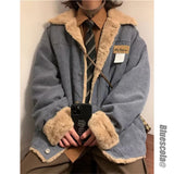 Nouvelle collection automne-hiver femme : veste matelassée chaude en velours côtelé peluche style rétro japonais