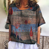 T-shirt à carreaux d'été pour femme, col rond, sweat-shirt décontracté, nouveaux t-shirts, vêtements Harajuku, chemisier ample à manches courtes, hauts tendance pour femmes