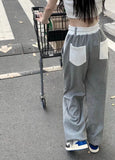 Getadme-Y2k Fashion Casual Loose Vintage Summer Thin Sports Pants Women Elastic High Waisted Vintage Trousers Female Wide Leg Sweatpants