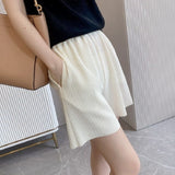 Getadme-Womens Shorts Summer Solid Color Loose Short Pants High Waist Sportswear Female Clothing Casual Fashion Shorts For Women