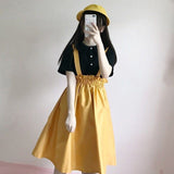 Jupes printemps/automne pour femmes, taille haute, style coréen, vintage foncé, à volants, coupe trapèze, collection étudiante 2022