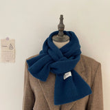Nouvelle écharpe tricotée pour femmes, hommes, filles et étudiantes, automne-hiver, couleur unie, en coton doux, châle en maille, châle pour femme