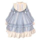 Getadme Women Kawaii Lolita Dress Lace Maid Costume Cosplay Soft Sisters Cute Sweet Dress Female Long Sleeve Party Clothes