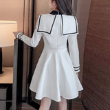 Herstory women SPRING Sailor Collar Japanese Lolita dress female long sleeve double breasted a-line dress lady OP Vestidos