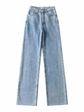 MiuKoMiYa Straight Jeans Women High Waist Streetwear Light Blue Boyfriend Denim Pants Ladies Wide Leg White Jeans For Women 2023