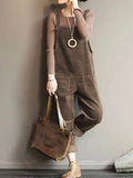 Women's Corduroy Jumpsuits Casual Solid Color Overalls Ladies AutumnPlaysuits Suspender Female Pantalon Rompers Turnip