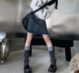 Getadme- Fashion Y2k Denim Skirt for Women Star Mini Short Jeans Bottoms High Waist Korean Sttreetwear Vintage Clothes
