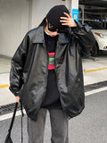 Getadme PU Leather Jacket Women Autumn Winter Moto Biker Zipper Jacket Female Korean Fashion Harajuku Long Sleeve Y2K Streetwear Coat