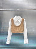 Getadme-Women's Hot Sell Casual High Quality Fake 2-Piece Set