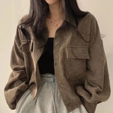 Women Vintage Chic Harajuku Elegant Fashion Long Sleeve Solid Chic Single Breasted Casual Coats All-match Streetwear Clothes
