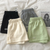 Getadme Women Shorts Solid Cotton Cozy Simple Casual Loose Hipsters Running Breathable All-match Streetwear Hot Teens Wide Leg Bottoms