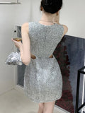 Korean Elegant Fashion Luxury Slim Party Dresses For Women 2023 New High Street Sleeveless Sexy Summer Dress Y2k Vestidos