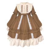 Getadme Women Kawaii Lolita Dress Lace Maid Costume Cosplay Soft Sisters Cute Sweet Dress Female Long Sleeve Party Clothes