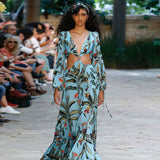 Sexy V-Neck Backless Hollow Out Dress Summer Women Lantern Sleeve Club Party Long Maxi Dresses Tunic Beach Cover Up