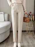 Getadme-Woolen Pants Women's Harem Pencil Pants Autumn Winter High Waist Casual Suit Pants Office Lady Women Trousers Hot Sale