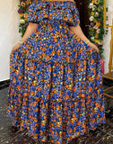 Plus Size 5XL VONDA Bohemian Floral Printed Maxi Long Dress 2023 Summer Women Casual Loose Ruffle Beach Short Sleeve Party Robe