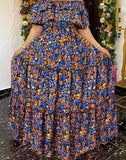 Plus Size 5XL VONDA Bohemian Floral Printed Maxi Long Dress 2023 Summer Women Casual Loose Ruffle Beach Short Sleeve Party Robe