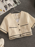 Streetwear Fashion Summer Two Piece Set Women Crop Top Shirt Blouse + Wide Leg Pant Suits Vintage Jacket Coat Pants 2 Piece Set