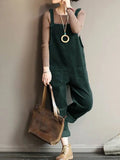 Women's Corduroy Jumpsuits Casual Solid Color Overalls Ladies AutumnPlaysuits Suspender Female Pantalon Rompers Turnip