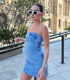Getadme Sexy Blue Denim Sheath Mini Party Dress Women Y2K Street Style Jeans Tube Backless Bodycon Dress Fashion Vestidos