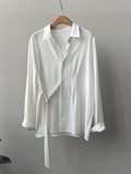 Shirts Women Design S-3XL Creativity Casual All-match Simple Pure Daily Stylish Korean Style Loose Office Ladies Spring Lace-up