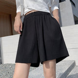 Getadme-Womens Shorts Summer Solid Color Loose Short Pants High Waist Sportswear Female Clothing Casual Fashion Shorts For Women
