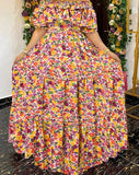 Plus Size 5XL VONDA Bohemian Floral Printed Maxi Long Dress 2023 Summer Women Casual Loose Ruffle Beach Short Sleeve Party Robe