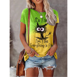 Summer New Women's Fashion T-shirt Round Neck Daily Top Shirt Casual Women's 3D Printed T shirt Regular Street Femmes Wear 6XL