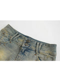 Summer Women Grunge Denim Hot Pants Low Rise Tight Ripped Jean Shorts Y2k 2000s Streetwear Vintage Gyaru Baddie Style Clubwear
