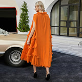 Miyake Pleated Women's Ruffled Lace Dress Solid Luxury Female Short Sleeve With Long Socks Vintage 2023 Summer New Fashion Dress