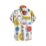 Getadme-3D Printed Men's Fashionable Casual Shirt With Hawaiian Style Lapel Short Sleeved Top Loose And Breathable Fresh Beach Trend