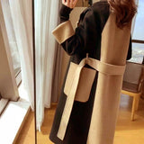 Women Coats Vintage 2023 Autumn Winter Fashion V -Neck Outerwear Long Sleeve Double-breasted Jackets Female Elegant Coats