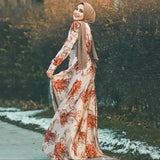 Getadme-Women Fashion Print Muslim Maxi Dress Luxury Ethnic Embroidery Party Dresses Slim Fit Classic Islam Moroccan Maxi Dress