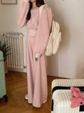 Getadme-Autumn Two Piece Set for Women Long Sleeve Loose Sweatshirts Tops + Wide Leg Pants Casual Tracksuits Sports 2 Piece Outfits