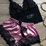 Getadme-1 세트 패션 여성 레이스 잠옷 란제리 상의 반바지 세트 베이비돌 파자마 스포츠 속옷 나이트웨어 섹시한 나이트 드레스 슈트