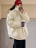 Getadme-Black Loose Puffer Jacket Women Jaqueta Femina Inverno Promoo Winter Hooded Thick Warm Parkas Female Grey Coat Abrigo Mujer
