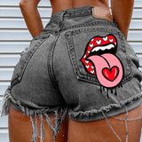 Hot summer women's Denim Shorts pockets printed Short Femme Ropa Mujer Verano 2022 Jeans Feminino Pantalones Cortos Casual