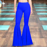 하이웨이스트 신축성 허리밴드 컨트롤 배 엉덩이 리프팅 레이디 팬츠 스키니 통기성 여성 스포츠 플레어 팬츠 스트리트웨어