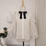 Robe Lolita gothique victorienne Kawaii pour femme, blouse à manches en dentelle douce, jupe princesse à imprimé papillon, ensembles Lolita d'élégance vintage