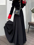 Getadme 2 Women Skirts Spring Pleated Floor Length Solid Simple Classic Graceful Popular Newly Young Stylish Cool Korean Style Hot Sale
