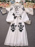 Sweet Style Y2K Women Nice Foreve Dress Embroidery Patchwork Tassel Lace-up Robe Femme Dresses Spring Summer New