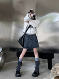 Getadme- Fashion Y2k Denim Skirt for Women Star Mini Short Jeans Bottoms High Waist Korean Sttreetwear Vintage Clothes