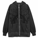 Getadme-Women Hip Hop Streetwear Hoodies Women zip up hoodie Angel Dark Print Jacket Coat Goth Harajuku y2k Clothes