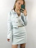 High Quality Female Elegant Skirt Suits 2022 New Autumn Tweed Two Piece Set Women Outfits Crop Top Mini Skirt Set Vetement Femme