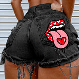Hot summer women's Denim Shorts pockets printed Short Femme Ropa Mujer Verano 2022 Jeans Feminino Pantalones Cortos Casual