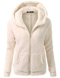 Getadme-Autumn Winter Warm Jacket Women hoodie Hooded Casual Female Hoodies Sweatershirt Zipper Coat Solid Soft Fleece Women Coat