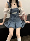 Getadme-Denim Skirts Women S-5XL Ripped Mini Y2k Clothes Girlish Vintage Hotsweet Personal High Street Kawaii Temper Fashion American