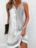 Women's Dresses Summer Fashion Stitching V Neck Loose  Bohemian Vacation Woman Basic sleeveless Vestidos 2023