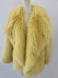 Women Faux Fur Jacket Faux-Fox Fur Coats Winter Suit Collar Warm Loose Pink Female Overcoat Clothes Korea  Women's Eco-coat